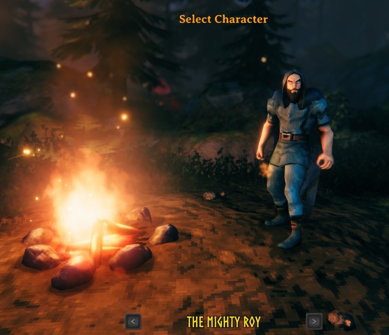 Character selector in Valheim