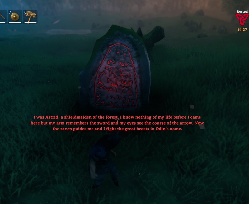 Rune stones in the game, giving tips and lore