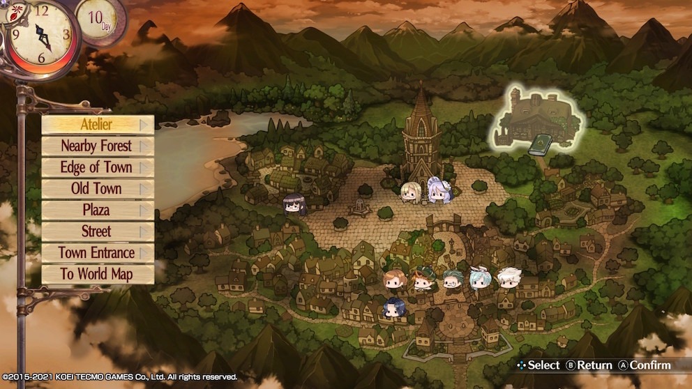 Atelier Mysterious: town map in Atelier Sophie.