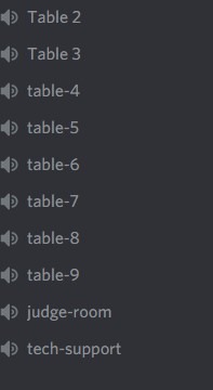 Discord tables for organizing remote events.