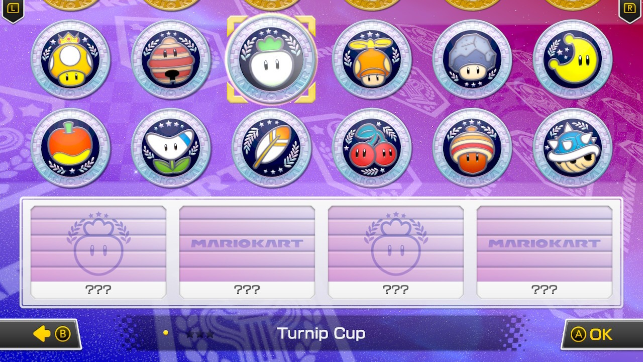 Turnip Cup with unannounced tracks and the other upcomming grand prix in the Mario Kart 8 Deluxe Booster Course Pass