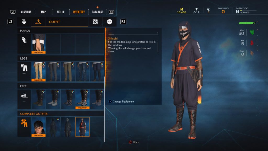 Character customization screen in GhostWire: Tokyo