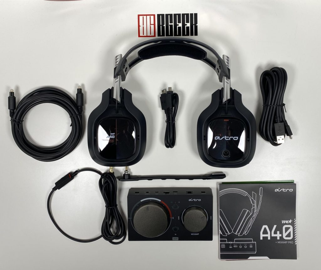 Everything that's in the Astro A40 TR + Mixamp Pro TR box