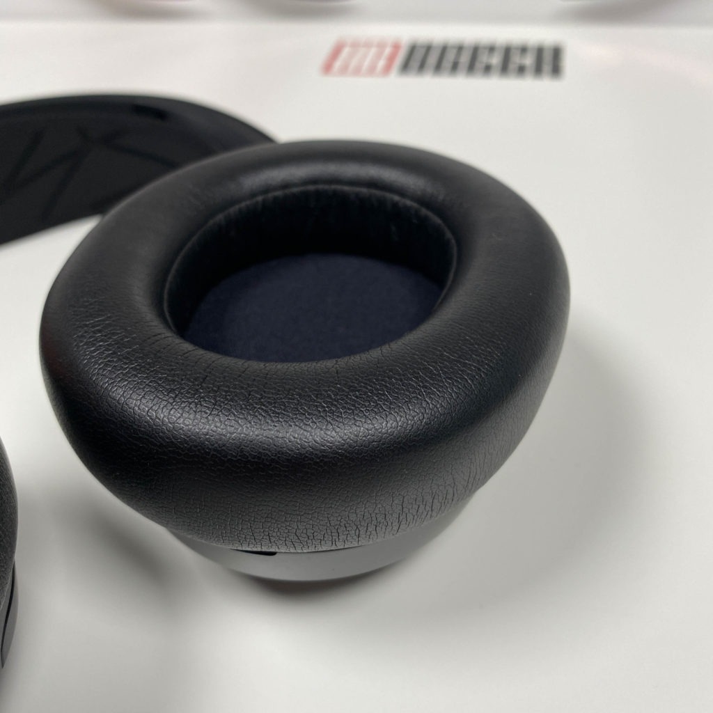 Close-up of the leather ear cushion