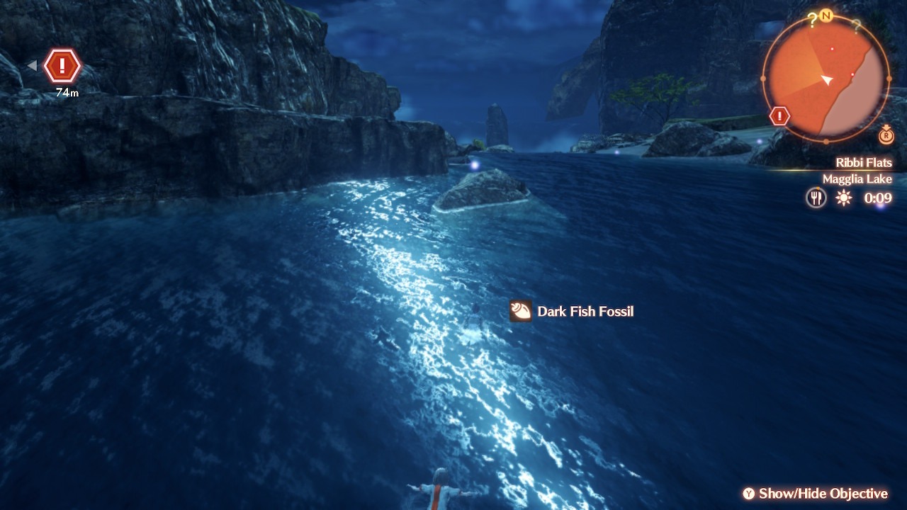 Xenoblade Chronicles 3 review - swimming in the lake at night