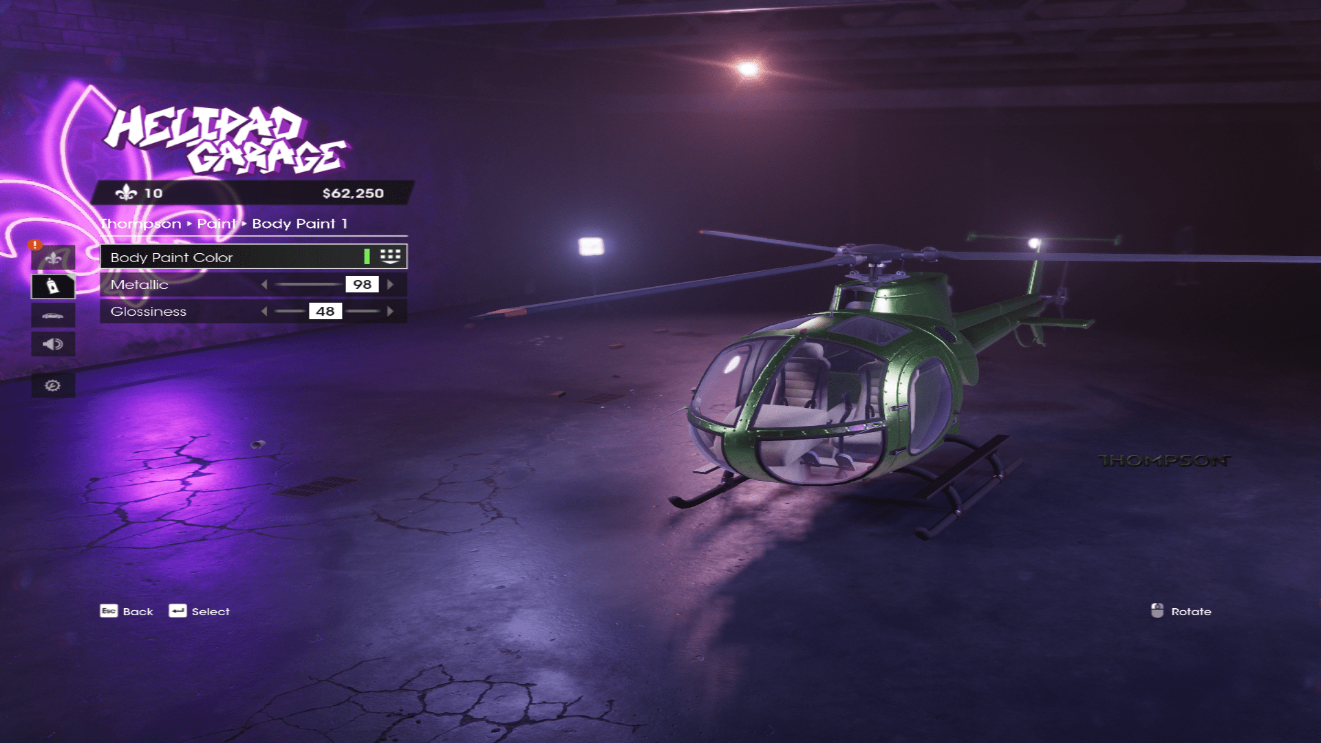 Helicopter customazation in Saints Row