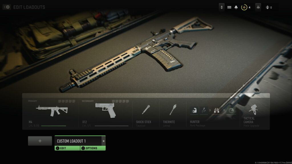 Loadout select screen in Modern Warfare II