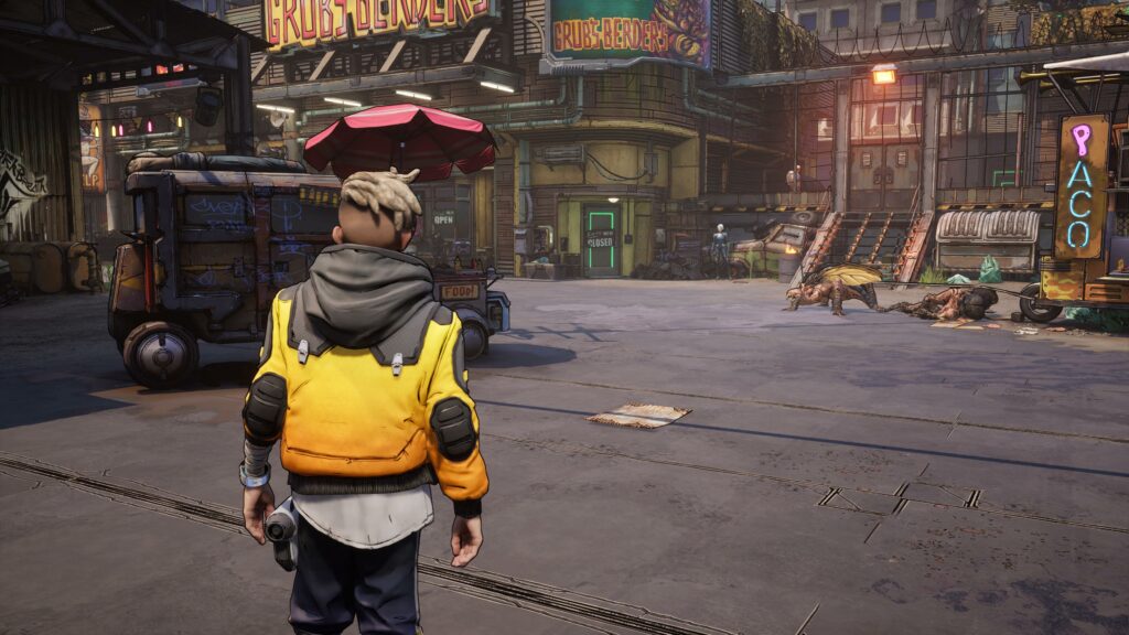 New Tales from the Borderlands PS5 review, open areas to explore and talk with people, find money, etc.