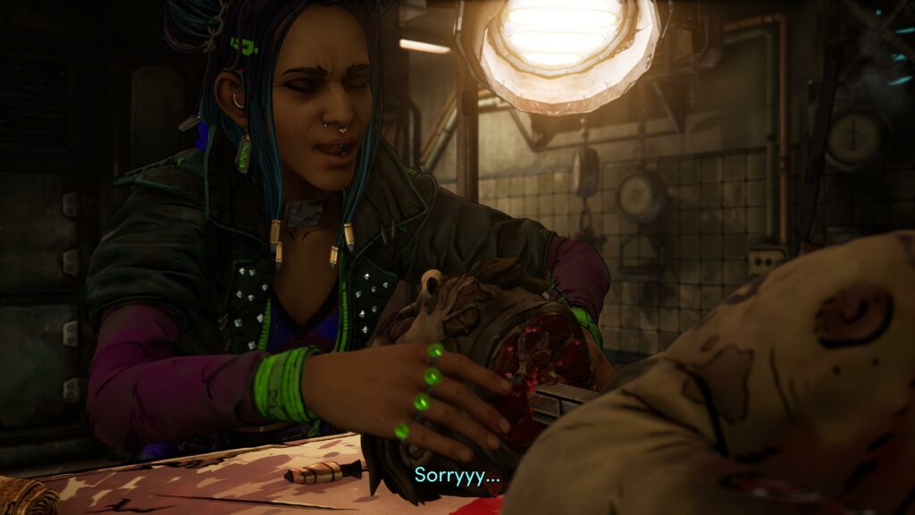 Borderlands moments, sticking a head to a corpse.