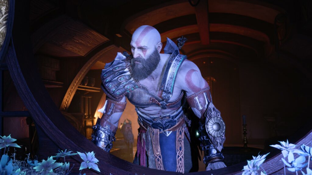 Kratos and Mimir discussing what transpired in God of War Ragnarok.