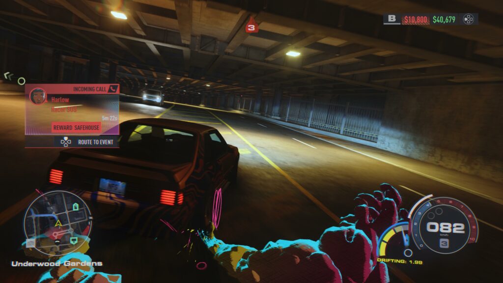 Drifting using the Action Cam in Need for Speed Unbound