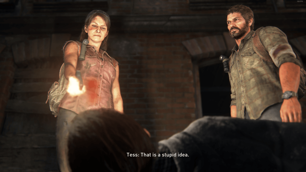 The Last of Us - Part 1 PC cutscene όπου η Tess πυροβολεί τον Robert