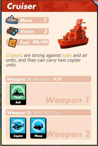 Advance Wars Unit description