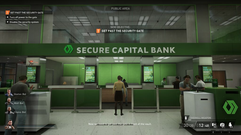 Entering the Secure Capital Bank you are greeted with a familiar green logo and counter with tellers.
