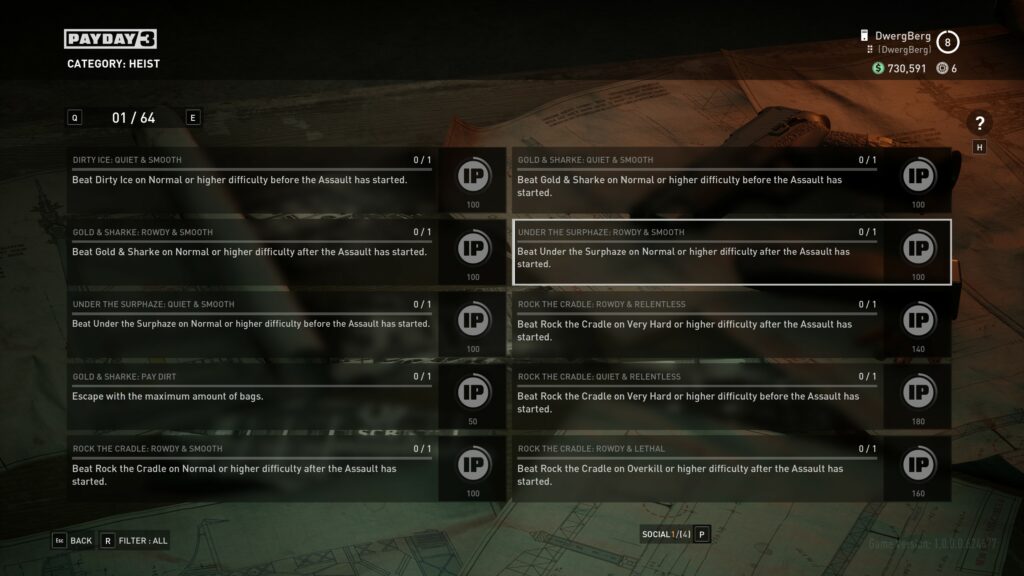 Challenges for you to complete, and the only way to progress your infamy, examples: beat dirty ice on normal or higher before the assault begins, beat dirty ice 15 times, etc