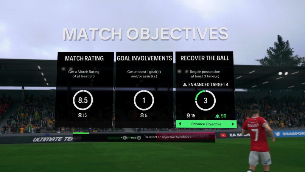 Match objectives during Player Career in EA Sports FC 24