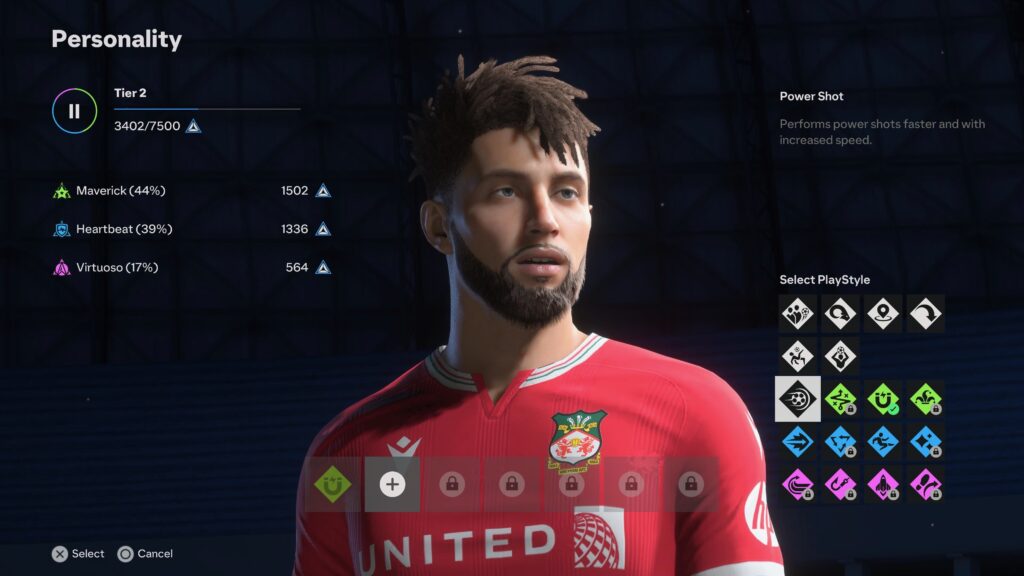 Player customization in Player Career
