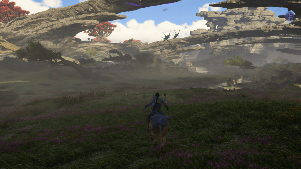 The great open plains of the second biome have its beauty. The flat reaches allow for fast travel using a horse like creature you can temporarly tame.