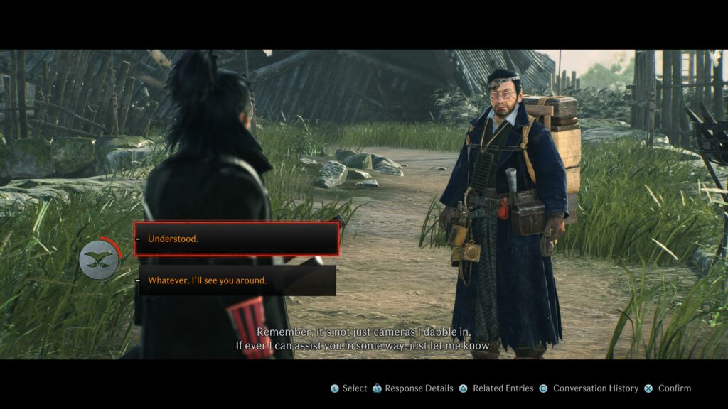 Dialogue choices in Rise of the Ronin