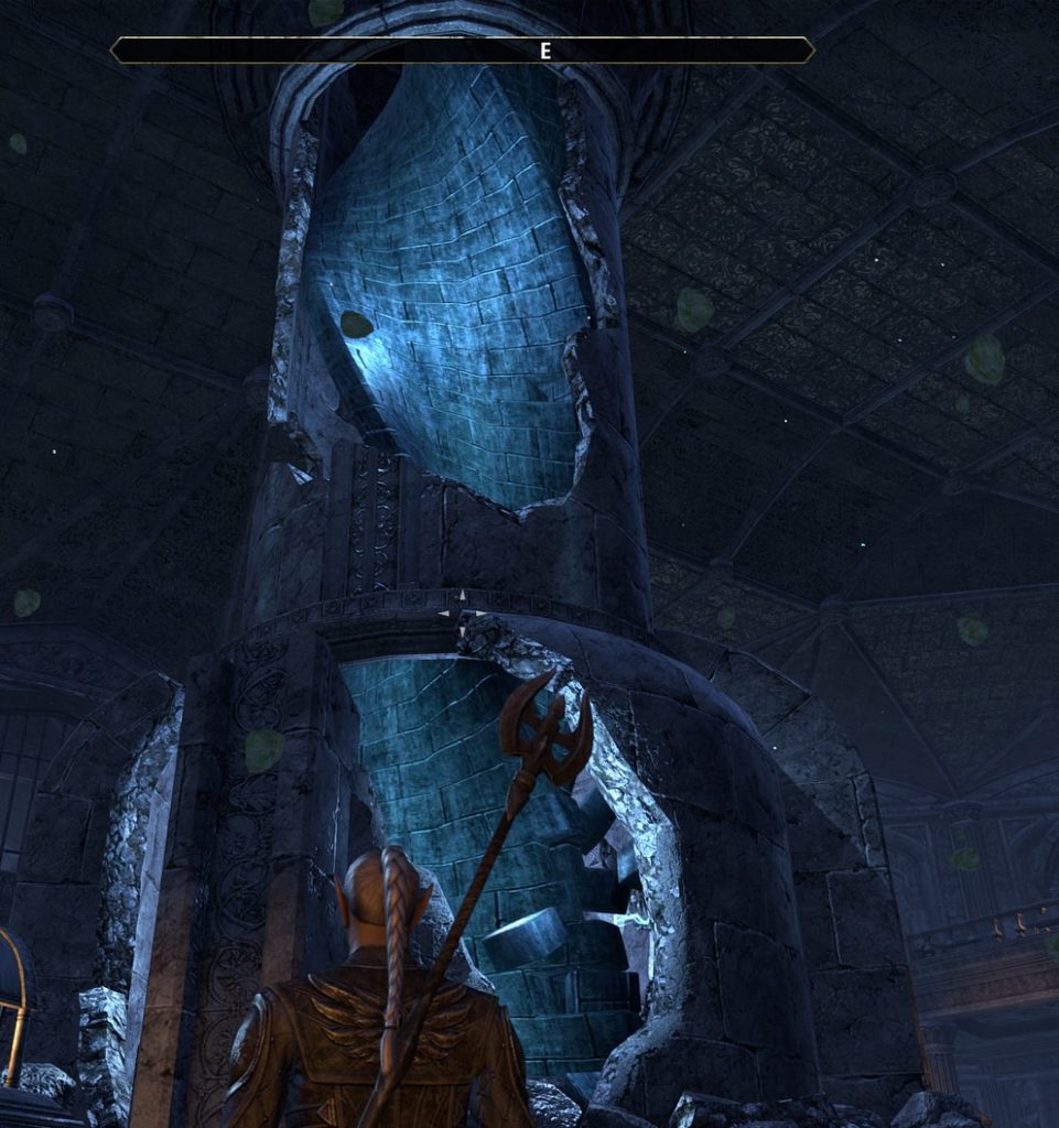 Inside the portal vault is a spiraling tower formed like DNA. Elder Scrolls Online Blackwood review.