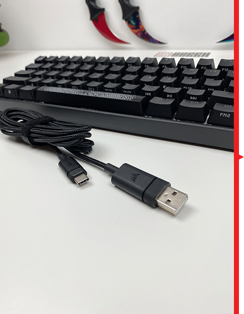 Type-c cable with keyboard background