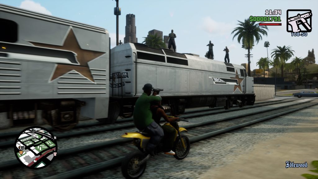 The infamous "Follow the Train" mission in Grand Theft Auto: San Andreas