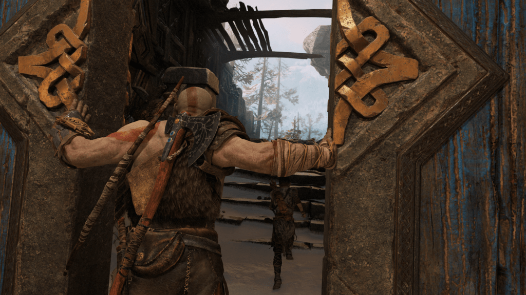 God of War (PC) opening a temple door