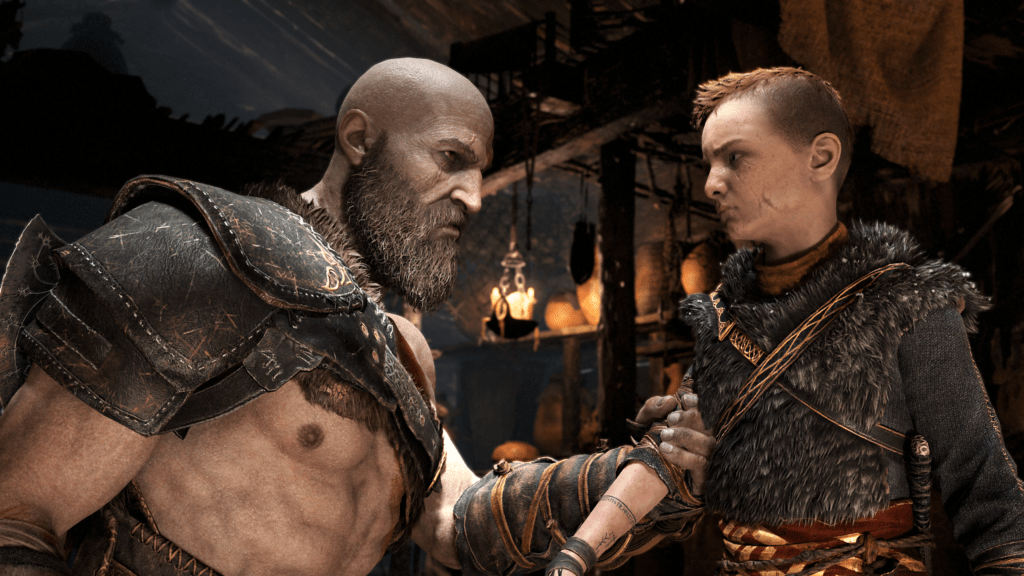 God of War (PC) Kratos and Atreus in a nice family moment