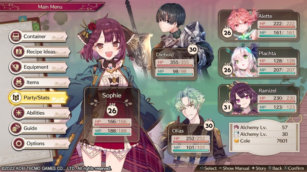 Team management in Atelier Sophie 2