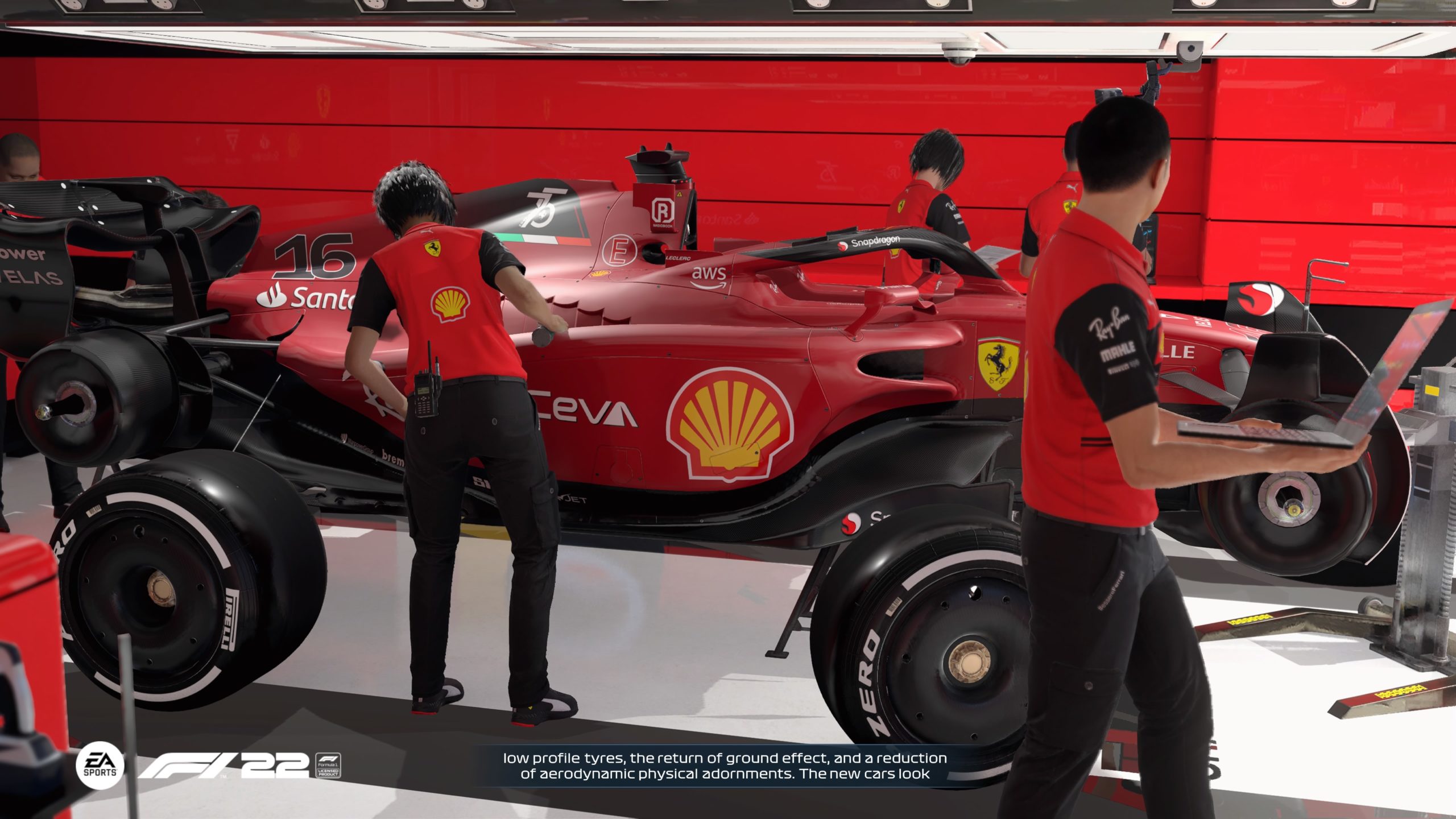 Inside the Ferrari's pit station