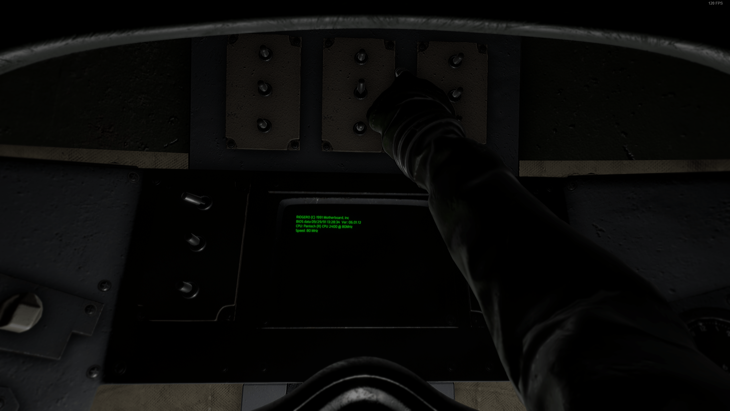 Old consoles with mechanical switches and the old screens with green text on them. Marauders beta impressions.