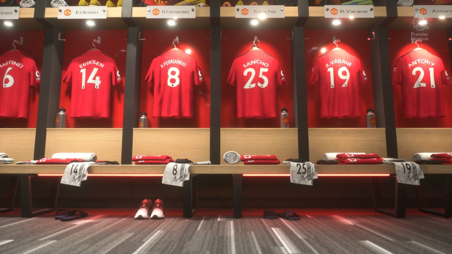 Locker room shot in the Theater of Dreams
