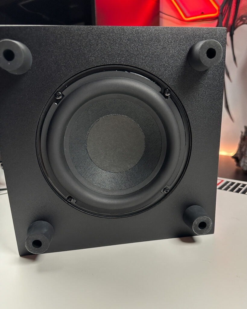 Downwards firing subwoofer