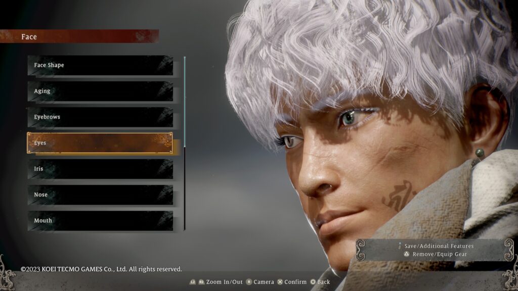 Some of the character customization options