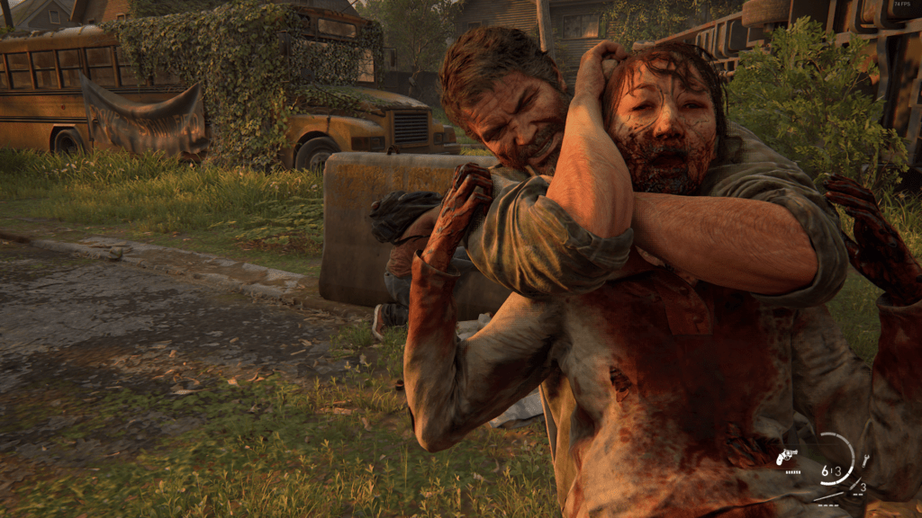 Choking out a fungus person in The Last of Us - Part 1 PC