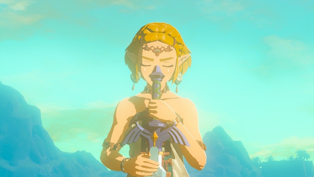 Zelda with the Master Sword - before she disappears