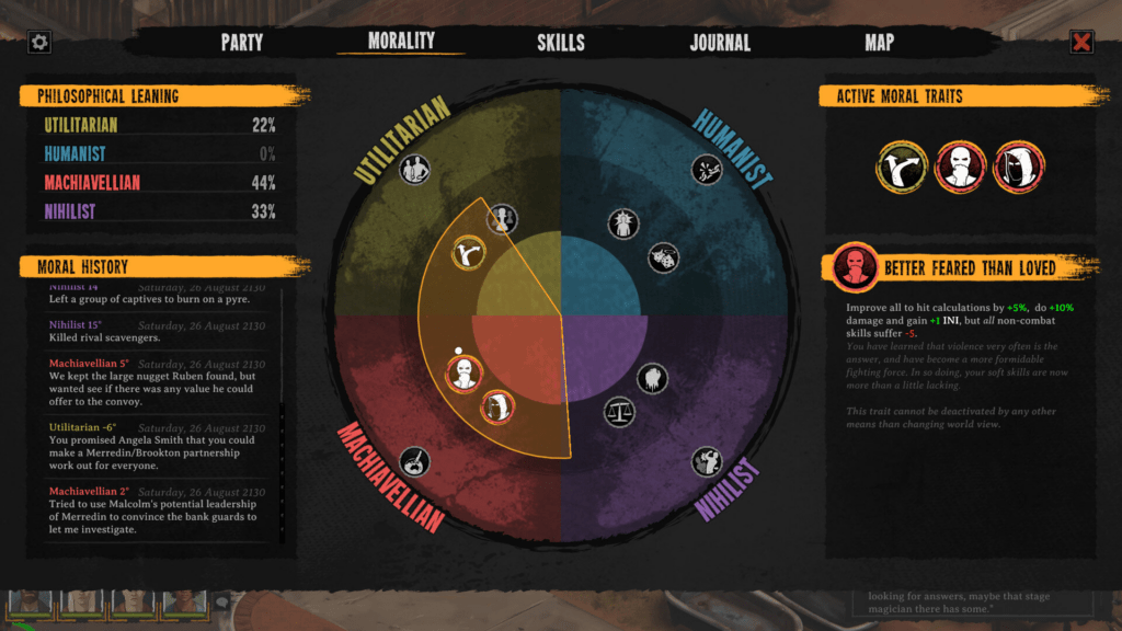 Broken Roads Morality Compass