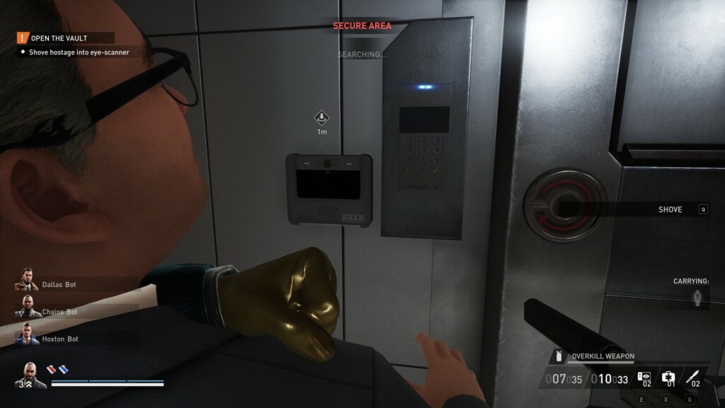 In the bank heist you can get the directer and force him to open the door.