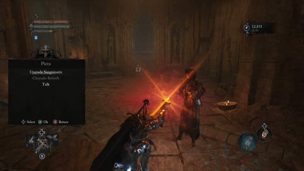 Upgrading your healing item in Lords of the Fallen, like all soulslike.
