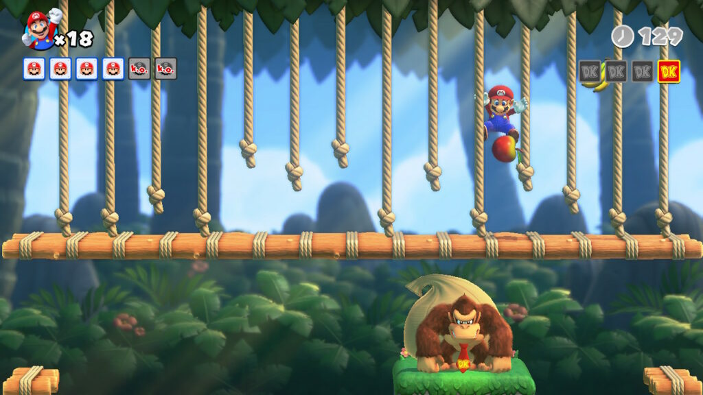 Mario Vs. Donkey Kong boss level with ropes