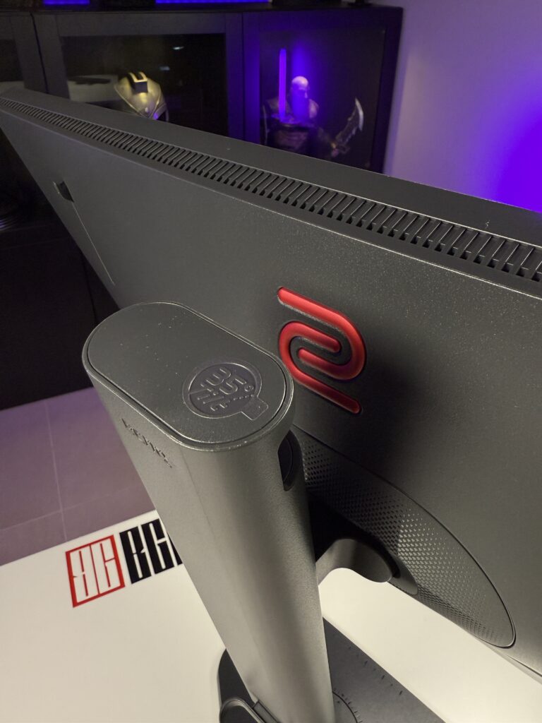 back of the stand with the monitor attached