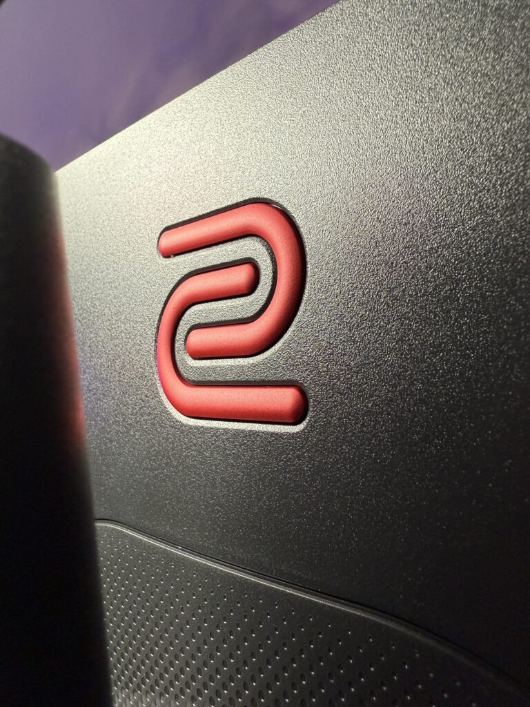 Zowie logo at the back of the screen