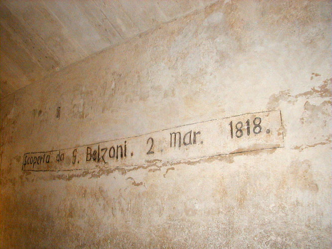 Inscription of Belzoni inside the Pyramid of Khafre